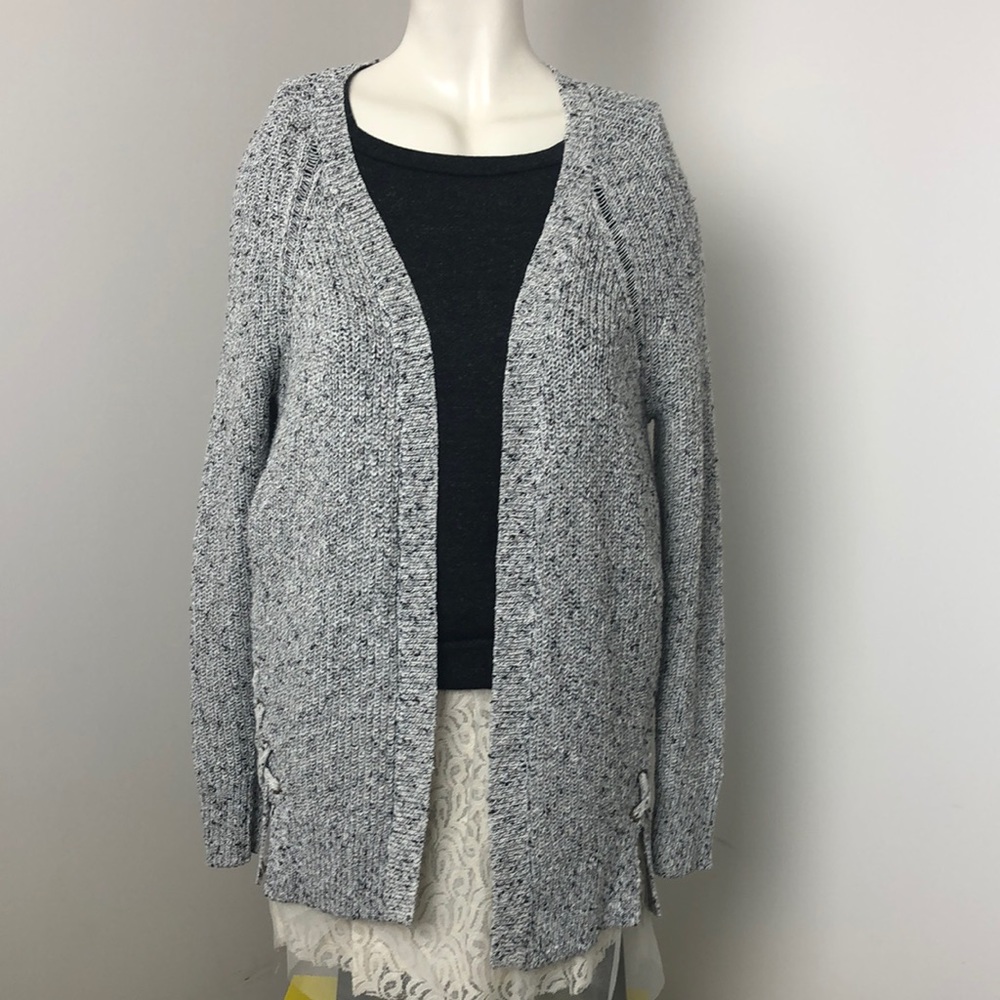 American Eagle Outfitters Gray Speckled Knit Open Front Cardigan Size S